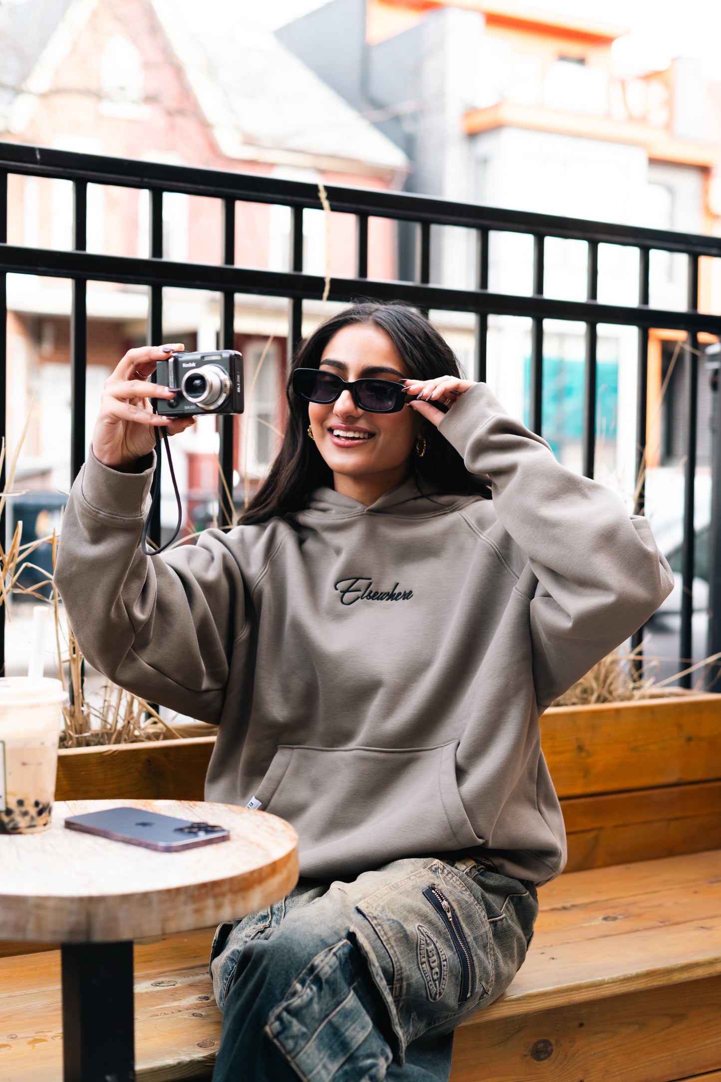 POLAR FLEECE HOODIE - OLIVE